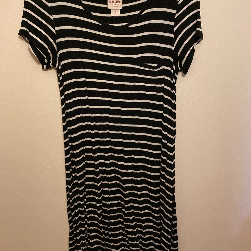 Mossimo Black & White Striped T Shirt Dress S